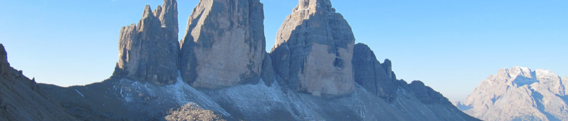 Drei Zinnen in de zon